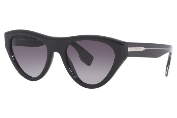 ● BURBERRY ● サングラス Black / Grey Gradient / 51mm Burberry 0BE4390 30018G Women's Black Cat Eye Shape