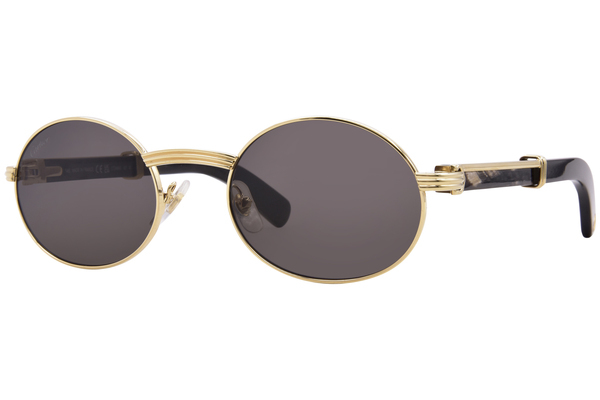 Cartier CT0464S 002 Sunglasses Men's Gold/Brown Wood/Grey