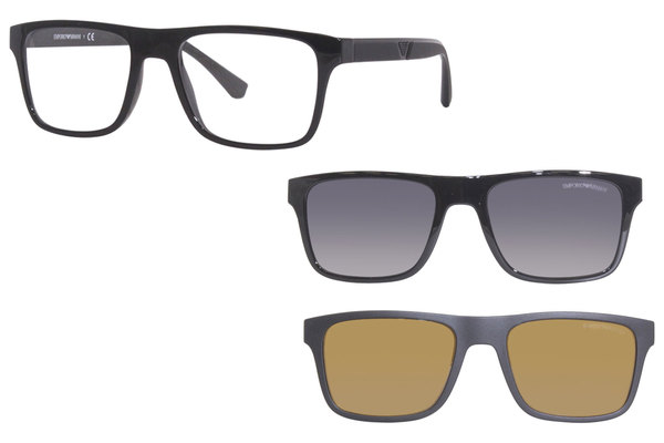 Emporio Armani Sunglasses EA4115 58011W Matte Black Clear with Sun Cli –  Discounted Sunglasses