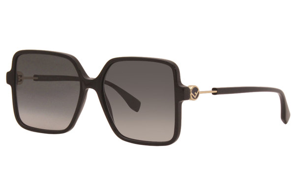 Fendi FF 0411/S ブラック サングラス FENDI Square Sunglasses FF 0411/S Black 1239561 | FASHIONPHILE
