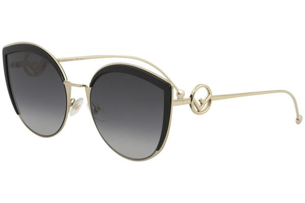FENDI サングラス　FF0290/S　キャットアイ Fendi Women's FF0290/S 807/9O Black/Gold Cat Eye Sunglasses