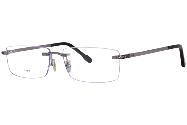  Fred FG50023U Eyeglasses Men's Rimless Rectangle Shape 