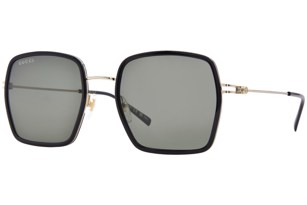 サングラス GUCCI Woman Sunglasses Black GG1848S 001 Gucci GG1848S 001 Sunglasses Women's Black/Gold/Grey Square
