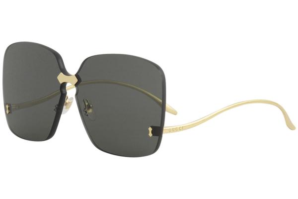 Gucci Women's Inspired GG0352S GG/0352/S 001 Gold Fashion Shield Sunglasses  99mm 