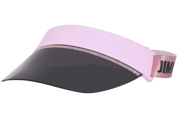 サングラス Jimmy Choo Calix Sunvisor Pink White Silver Pearl Band Jimmy Choo Calix 35J Visor Women's Pink/Grey | EyeSpecs.com