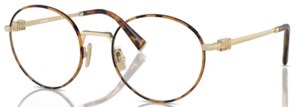 【送料&関税込】Miu Miu 0mu 52xv 15u1o1 Oro Havana Glasses Miu Miu MU 52XV 15U1O1 Eyeglasses Women's Havana/Pale Gold