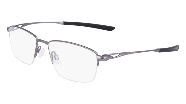 Nike 6045 070 Titanium Eyeglasses Men's Gunmetal Semi Rim Rectangle Shape 56mm EyeSpecs.com