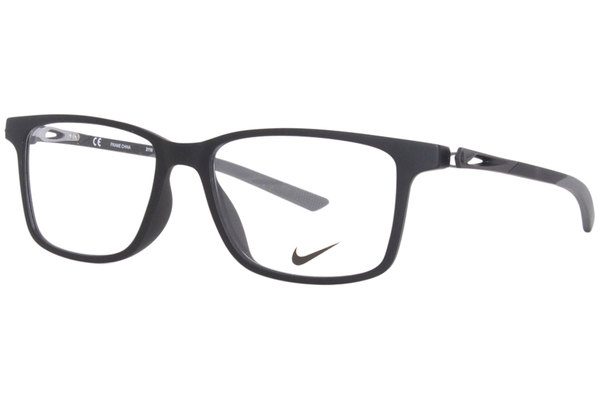 Nike 145 001 Eyeglasses Men's Matte Black Full Rim Rectangle Shape 53 ...
