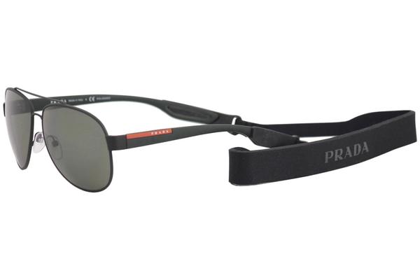 Prada Linea Rossa SPS55Q SPS/55/Q DG0-5X1 Black Pilot Polarized Sunglasses  62mm 