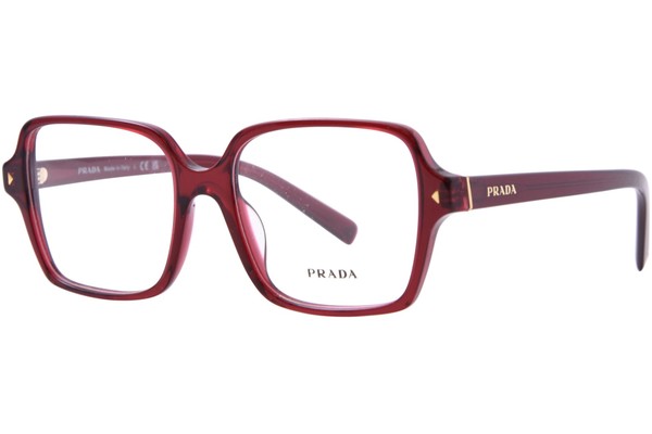 Prada PR A02V 16P1O1 Eyeglasses Women's Transparent Red Full