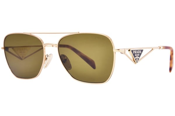 Prada PR A50S 5AK01T Sunglasses Women's Gold/Dark Brown