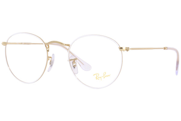 plastic Praktisch defect Ray Ban Eyeglasses Frame Round-Metal RB3447V 3104 White/Legend Gold 47-21-140  | EyeSpecs.com