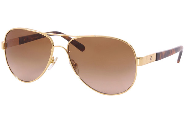 Tory Burch TY6010 462/13 Sunglasses Women's Gold-Tortoise/Brown Gradient  Lenses 