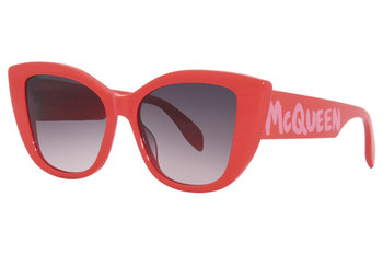 ALEXANDER MCQUEEN キャットアイフレムサンクラス AM0347S 001 Alexander McQueen AM0347S 001 Sunglasses Women's Black/White