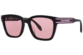 Alexander McQueen AM0399SA 002 Sunglasses Black/Pink Square