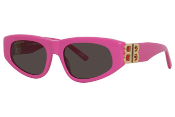 サングラス BALENCIAGA Woman Sunglasses Pink BB0095S 003 Balenciaga BB0095S 003 Sunglasses Women's Pink/Gold/Red Oval
