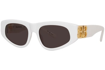 Balenciaga BB0095S 012 Sunglasses Women's White/Grey Oval
