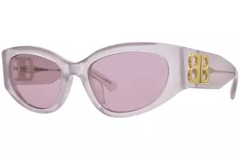 Balenciaga BB0324SK 011 Sunglasses Women's White/Pink Oval