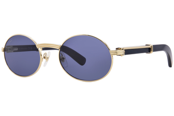 Cartier CT0464S 002 Sunglasses Men's Gold/Brown Wood/Grey
