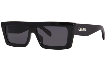 Celine CL40214U 39A Sunglasses Shiny Yellow/Smoke Rectangle Celine CL40214U 39A Sunglasses Shiny Yellow/Smoke Rectangle