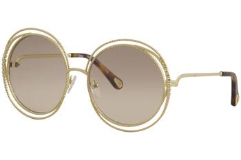 Chloé Carlina CE114SDサングラス Chloe Women's CE114SC CE/114/SC 722 Gold Fashion Round