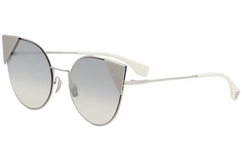 Women's Fendi Plastic Cat Eye Sunglasses - Beige / Black / Clear - GBNY