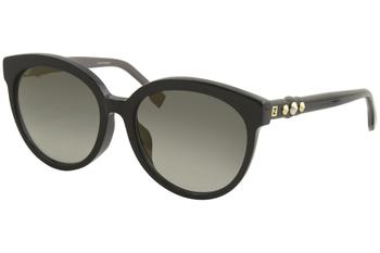 Women's Fendi Plastic Cat Eye Sunglasses - Beige / Black / Clear - GBNY