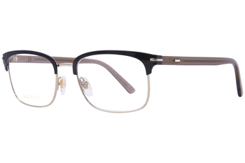 Gucci GG1448O 001 Eyeglasses Men's Gold/Black Full Rim