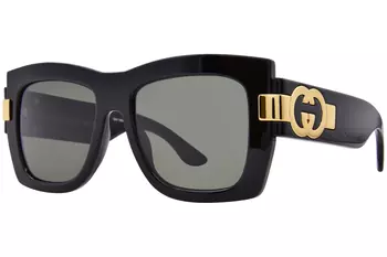 Gucci Women's GG0443S 001 Gold Square Sunglasses 60mm