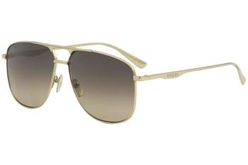 Gucci Men s GG0336S GG 0336 S 001 Gold Fashion Pilot Sunglasses 60mm EyeSpecs