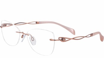 Line Art by Charmant XL2147 Eyeglasses Women's Rimless Oval Optical Frame