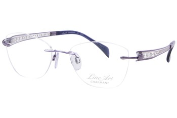 Line Art by Charmant XL2151 Eyeglasses Women's Rimless Oval Optical Frame
