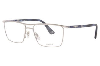 Police VPLD16 Eyeglasses Men's Full Rim Rectangular Optical Frame