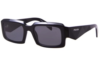 Prada PR 27ZS 16K70A Sunglasses Men's Black/Yellow Rectangle