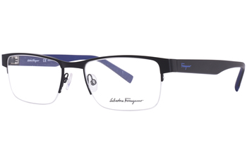 Salvatore Ferragamo SF2186 Eyeglasses Men's Semi Rim Rectangle Shape
