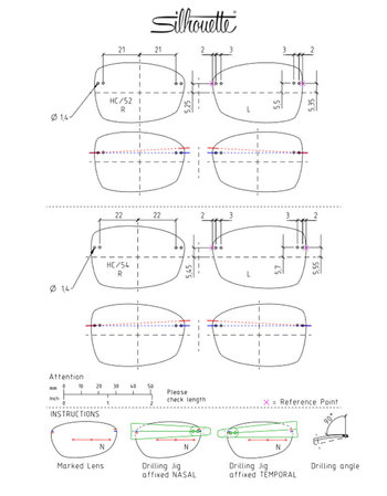Silhouette Eyeglasses Women's Blend Chassis 5555 9040 Pure