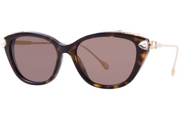 Swarovski SK6010 100273 Sunglasses Women's Havana/Dark Brown