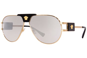 Versace VE2252 100287 Sunglasses Gold/Black/Dark Grey Pilot