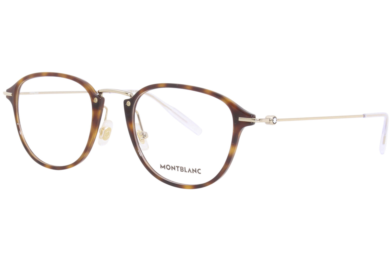 Mont Blanc MB0155O 002 Eyeglasses Men's Havana Full Rim Round Shape 51 ...