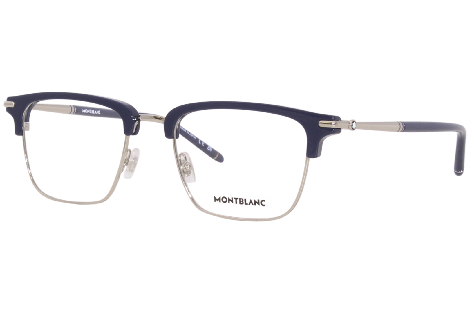 Mont Blanc MB0243O 005 Eyeglasses Men's Blue Full Rim Square Shape 54 ...
