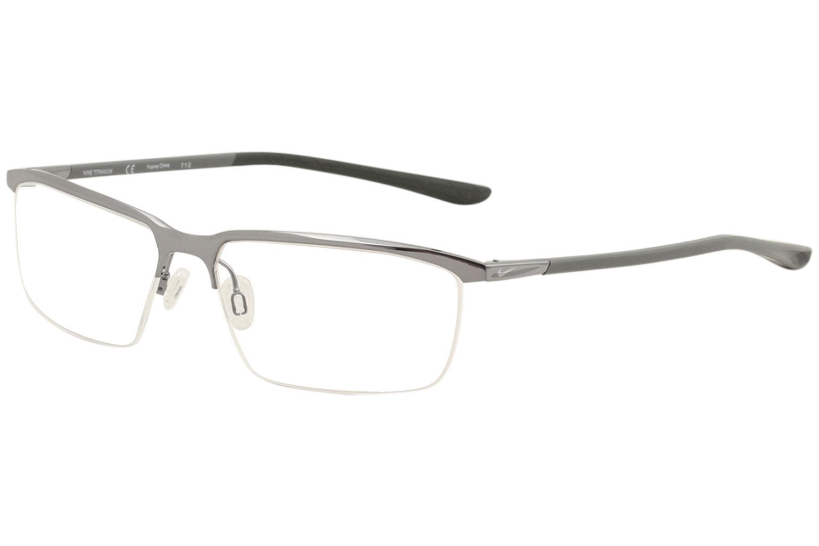 Tomate Emulación Napier Nike Men's Eyeglasses 6071 Half Rim Titanium Optical Frame | EyeSpecs.com