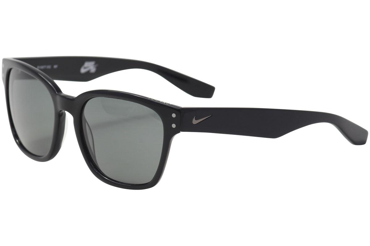 Nike Volano EV0877 Matte Crystal Grey/Cyber 003 Square Sunglasses 55m | EyeSpecs.com