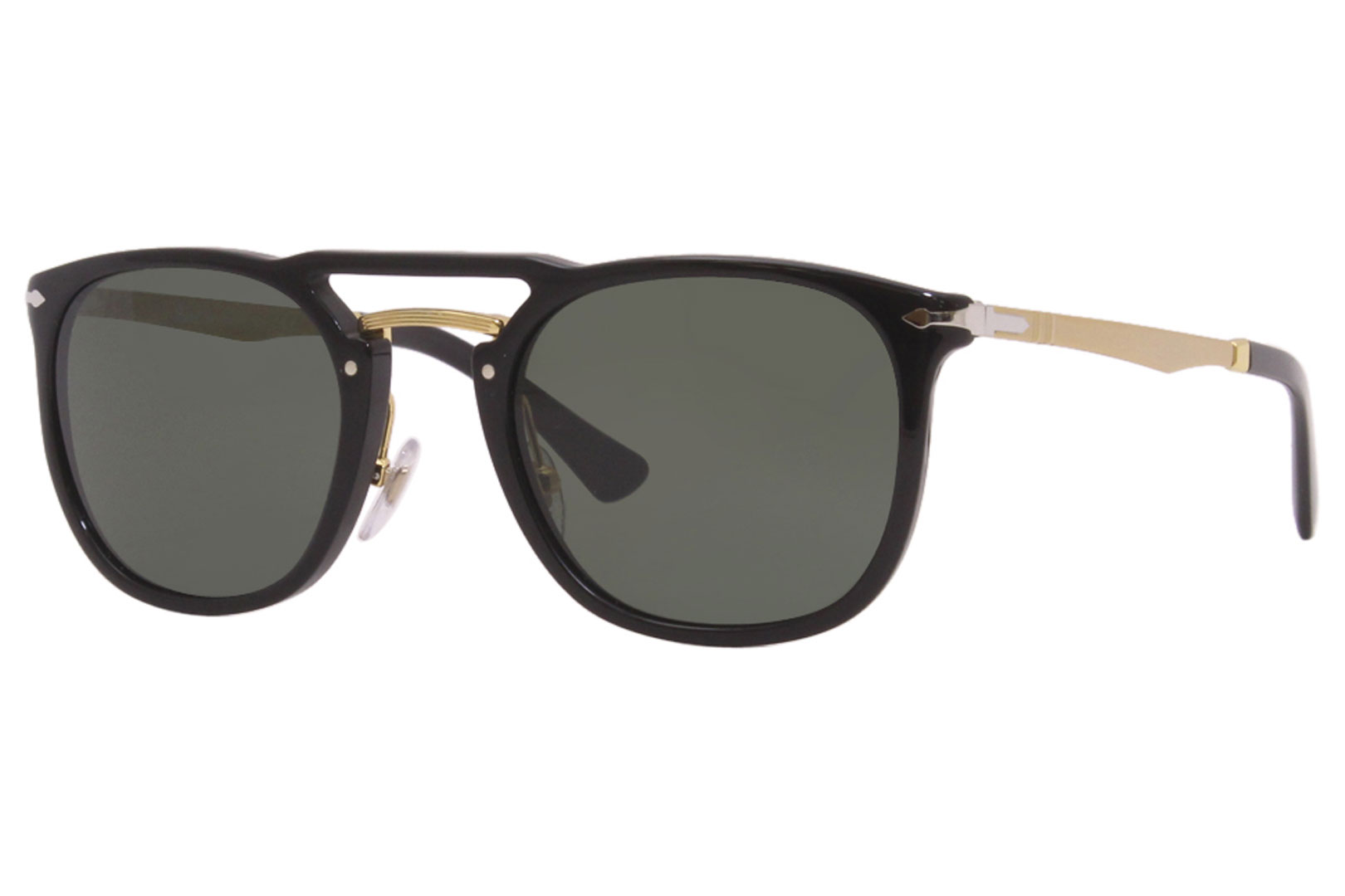 Persol Sunglasses Men's 3265-S 95/31 Black-Gold/Green Lenses 50-22 