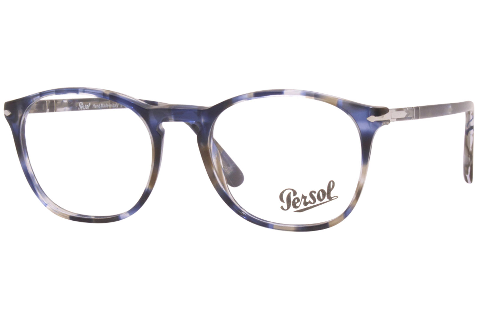 Persol Eyeglasses Men's 3007-V-M 1126 Striped Blue-Grey 52