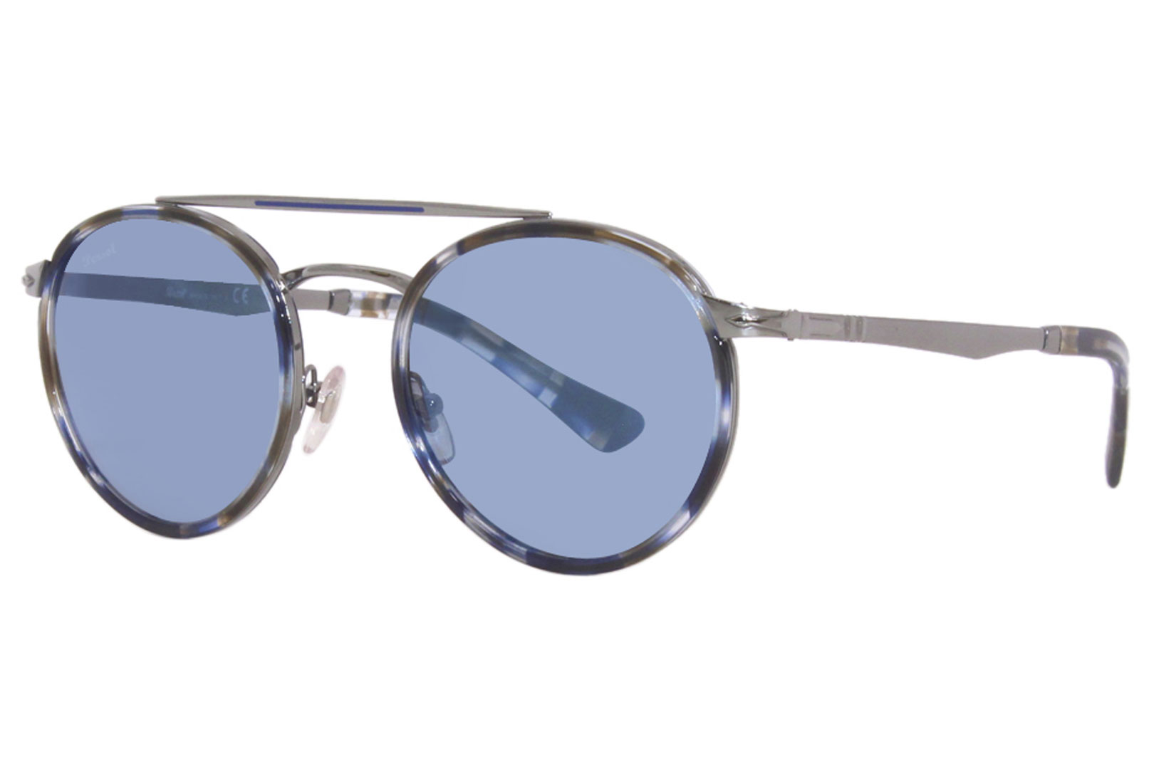 Persol PO2467S 1099/56 Sunglasses Men's Gunmetal/Light Blue Round Shape ...