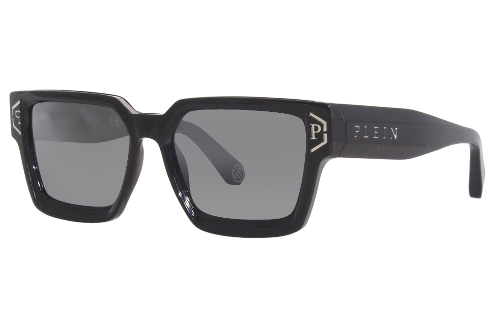 Philipp Plein Brave-Shade SPP005M 700X Sunglasses Men's Black/Grey ...