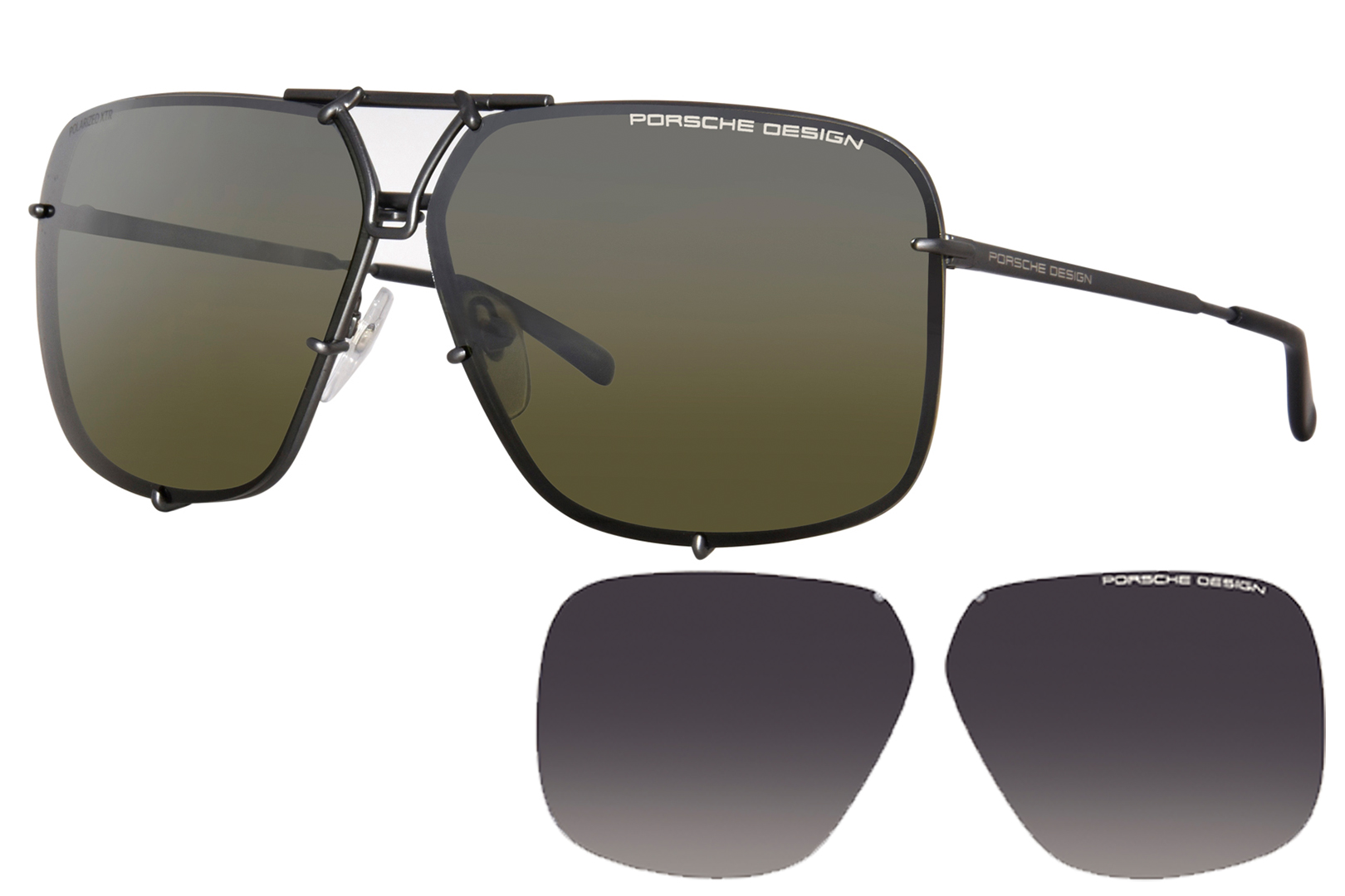 Porsche Design P8928-A Sunglasses Titanium Gun. w/Extra