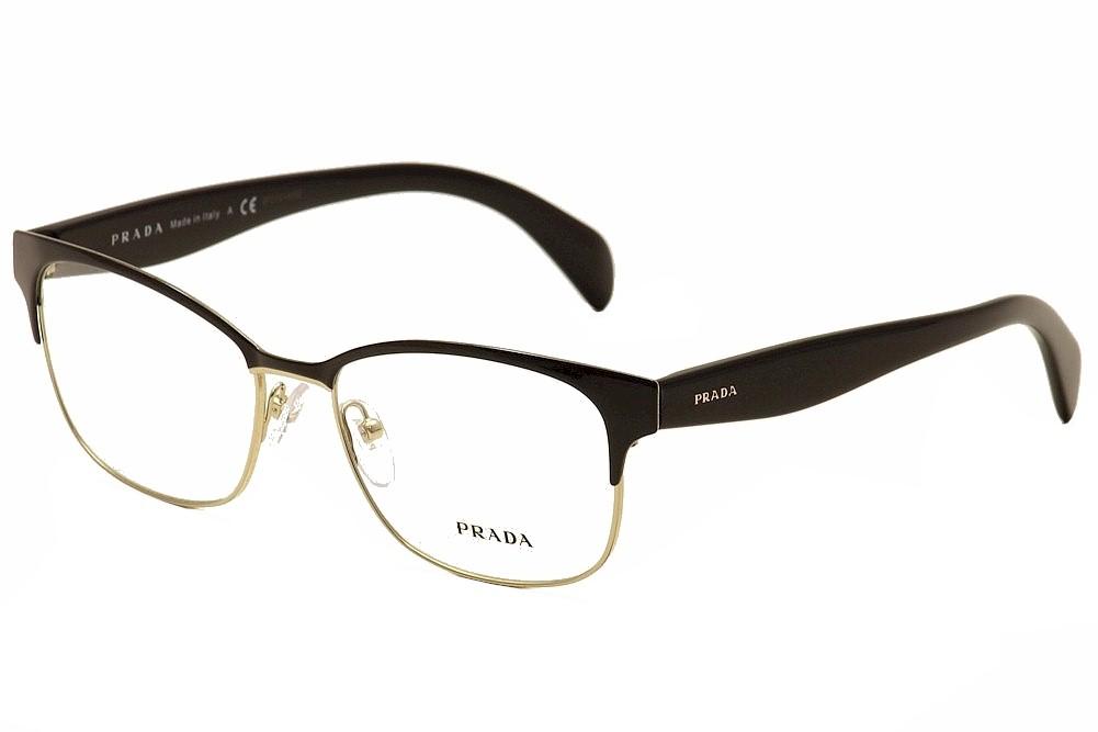 Prada Conceptual PR-65RV GE3-1O1 Eyeglasses Women's Black/Gold Full Rim  53mm 