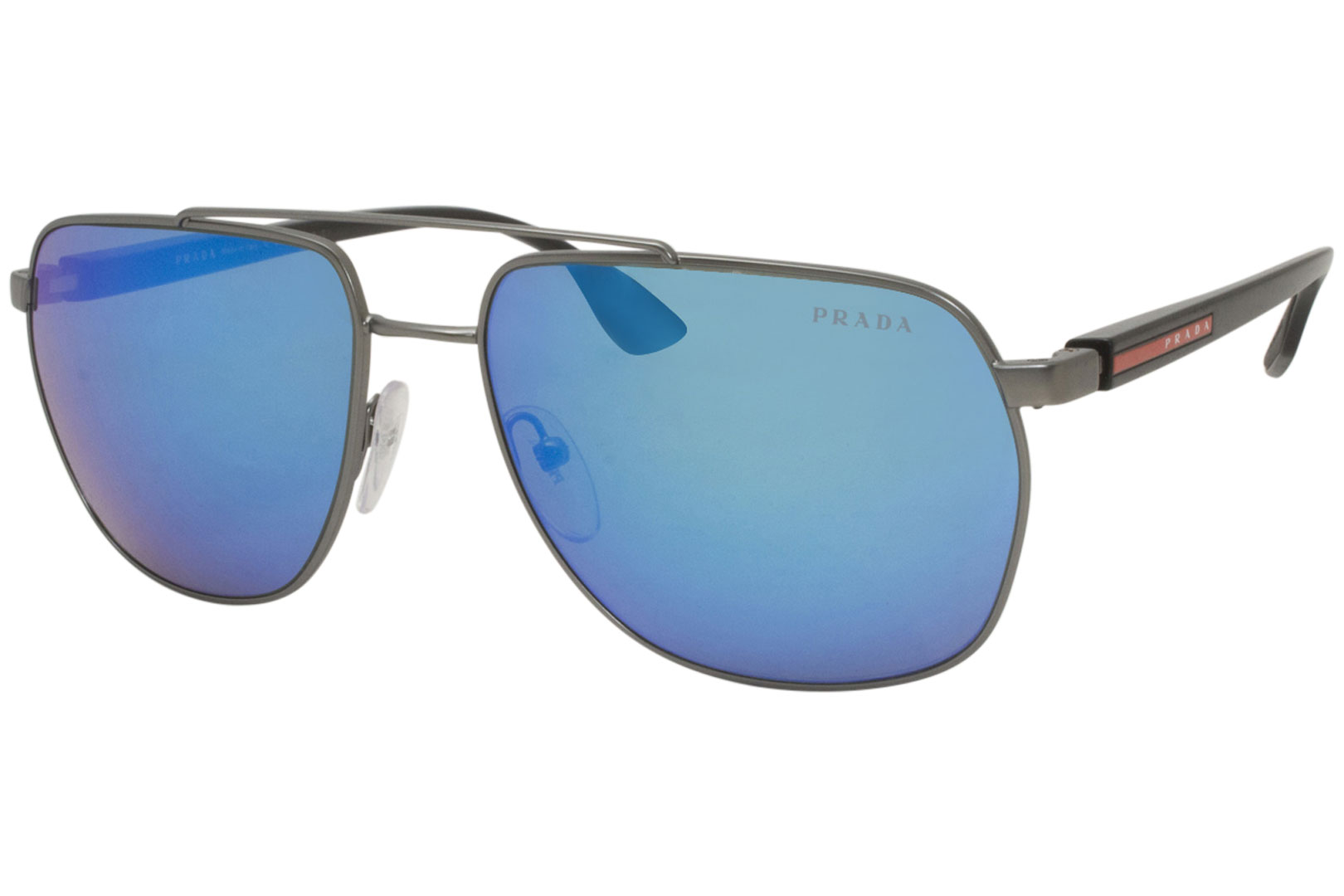 overdrijving Vermelding kussen Prada Linea Rossa Sunglasses SPS55V 7CQ-5M2 Matte Gunmetal/Green-Blue  Mirror | EyeSpecs.com