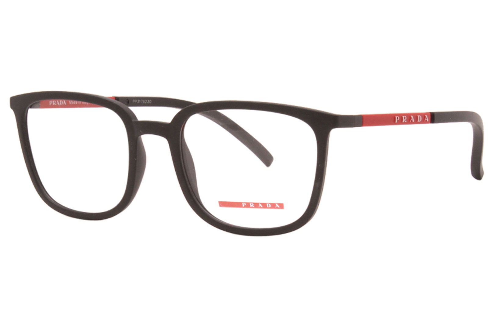 メガネ Prada VPS05N Lightweight Rectangular Nero Glasses Prada Linea Rossa Eyeglasses Men's VPS-05N 1AB-1O1 Black 54